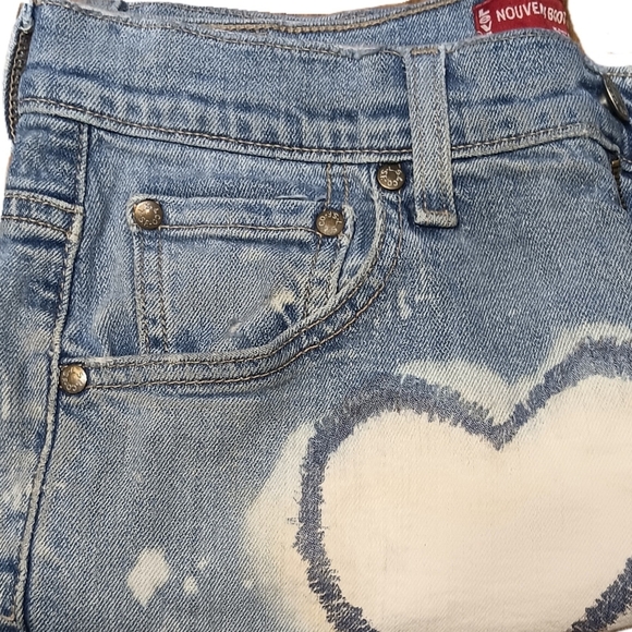 Levi Nouveau 515 Bleached Short USA Distress Cutoff Mid Rise Mid Blue 6S - Picture 5 of 11